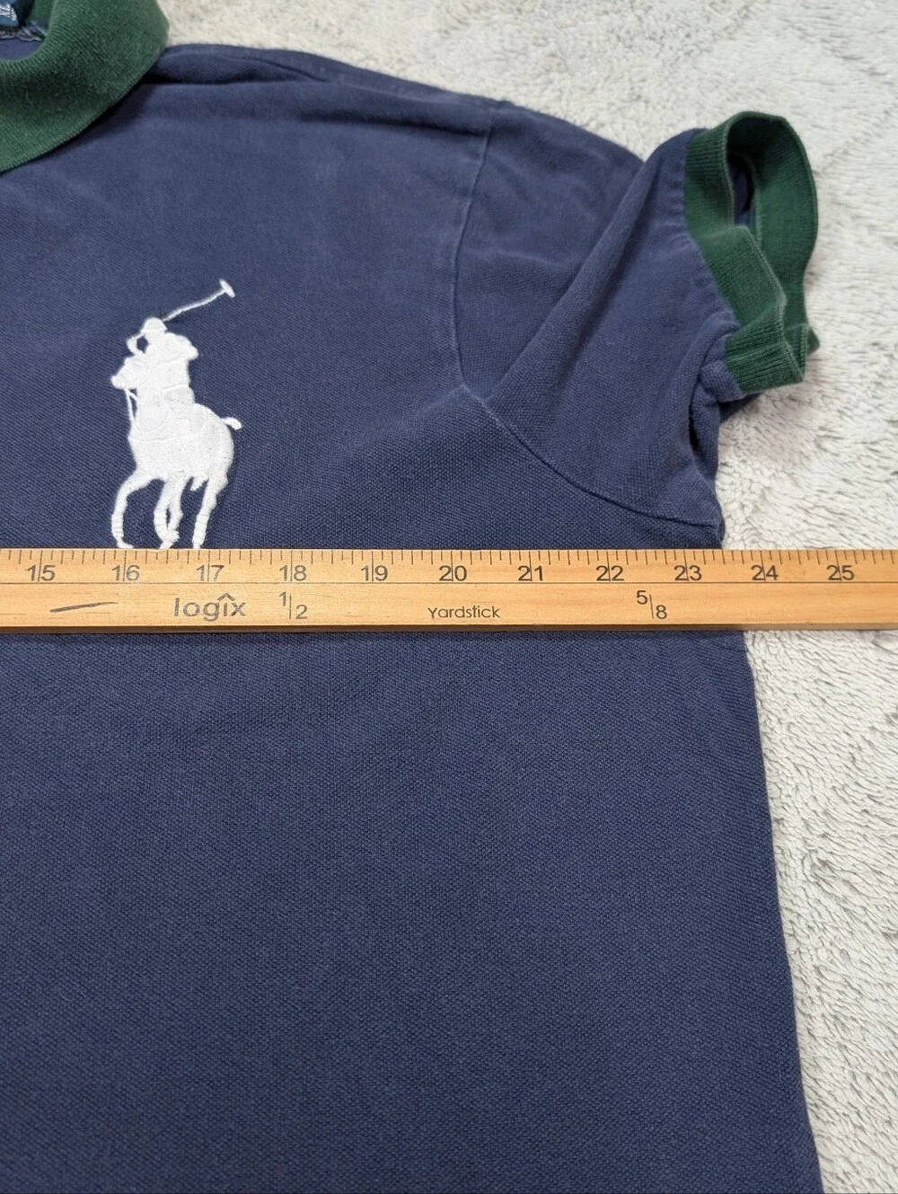 Polo Ralph Lauren Shirt Mens XL Blue Green Polo Big Pony Varsity Custom Y2K